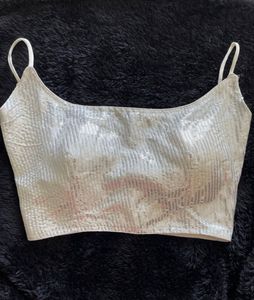 Silver/White Sequin Blouse