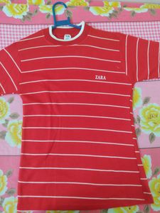 Red & White Striped Zara Tee