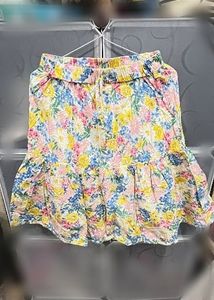 Floral Print Ruffled Skirt