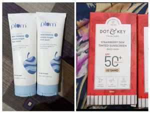 Plum Face Wash & Dot & Key Sunscreen
