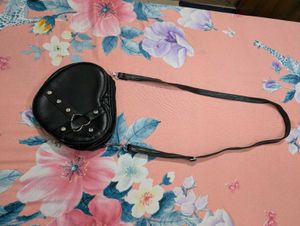 Heart-Shaped Black Sling Bag | Cute Crossbody