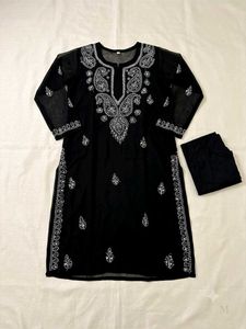 Black Chikankari Sheer Kurta🖤✨😍