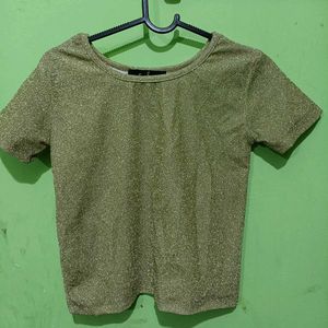 Sparkly Olive Green Crop Top