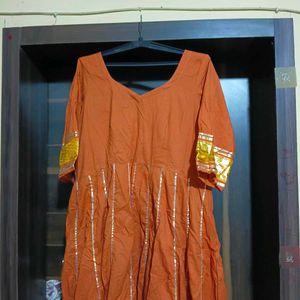 Orange Kurta with Dupatta