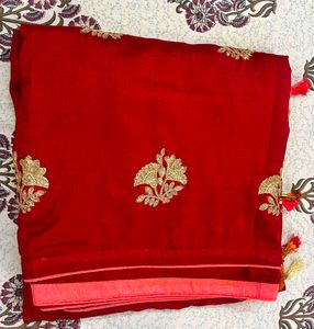 Beautiful Red Saree with blouse