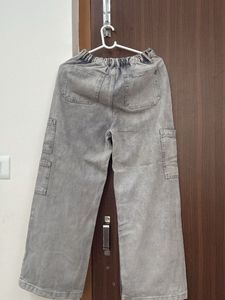 Grey Wash Cargo Jeans