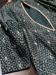 Premium chanderi Silk Zari Embroidery Kurta Set