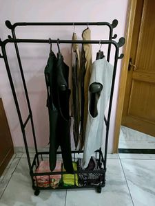 Story@Home Double Rod Metal Garment Rack for Cloth