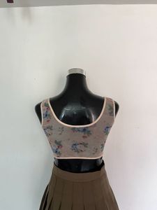 Sheer Floral Print Bra Top