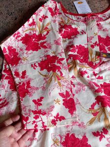 Floral Cotton Nighty with Long Sleeves