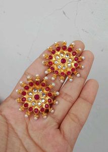 Elegant Kundan Stud Earrings