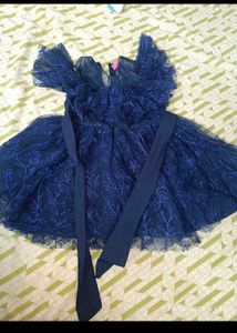12-18 Months Girl Cute Navy Blue Party Frock