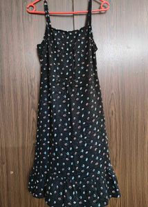 Women Fit And Flare Black Knee Length Dress