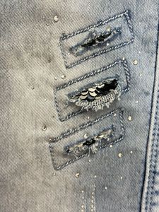 Girl's Embellished Denim Bottom Wear