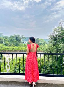 Red Polka Dot Maxi Dress 🌹