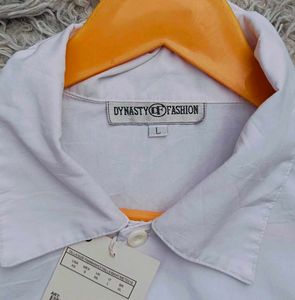 vintage Dragon Print White Short Sleeve Shirt