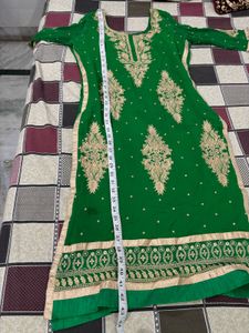Beautiful Green Kurta Set with Embroidery