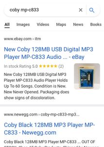 Coby imported MP3 player