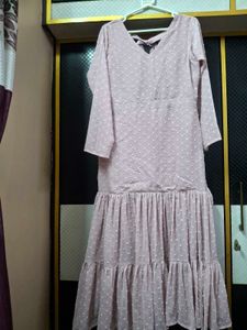 Pink Swiss Dot Maxi Dress