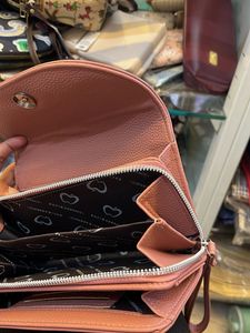 Chic Pink Textured Clutch Wallet