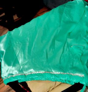 Green Satin Midi Skirt