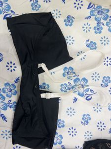 Black Sports Bra with White Trim