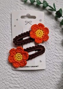 Handmade Crocheted Hair Clips