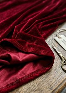 Elegant Red Velvet Evening Gown