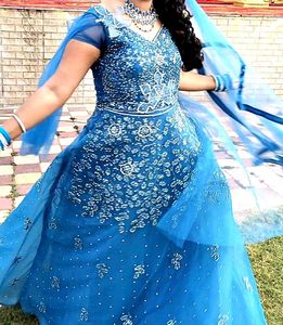 ✨ Stunning Blue Designer Gown