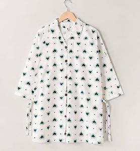 White Heart Print Cord Sets