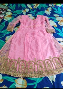 Pink Embroidered sharara set
