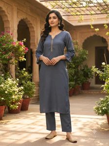 Elegant Grey Kurta Set