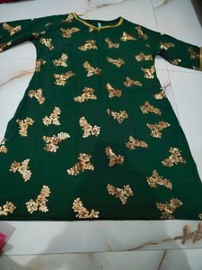 Green Floral Kurta