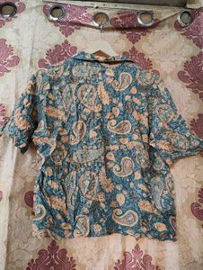 Stylish Paisley Print Button-Up Top