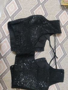 Sparkling Black Sequin Blouse