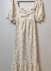 coquette Floral Midi Dress