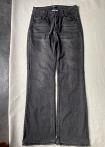 Gray Flared Denim Jeans