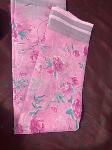 Beautiful Pink Floral Saree