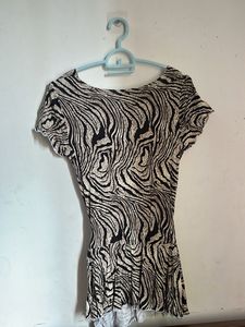 Stylish Zebra Print Y2k top