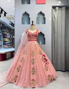 Stunning Pink Embroidered Lehenga Choli