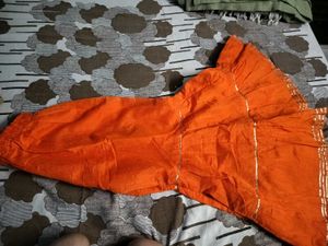 Orange Embroidered Shrara Suit