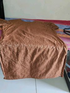 Brown Embroidered Kurta with pazami and dupatta