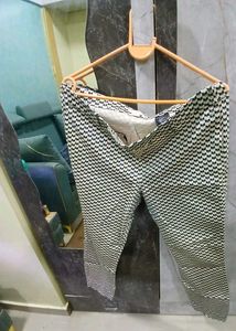 Patterned Black &amp; White Pants