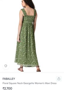 olive square neck Floral Maxi Dress