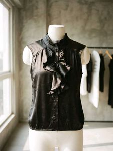 Satin Ruffle Blouse