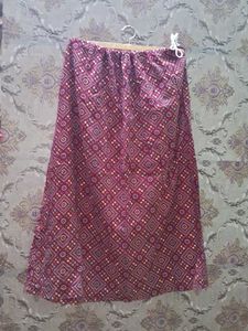 Maroon Bandhani Print Maxi Skirt of 1
