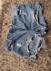 Distressed Denim Shorts