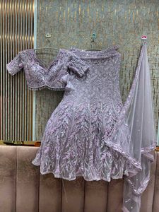 Stunning Lilac Sequined Lehenga Choli