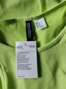 H&amp;M Yellow Green Bodycon Mini Dress