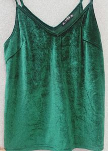 Shein Green Velvet Cami Top